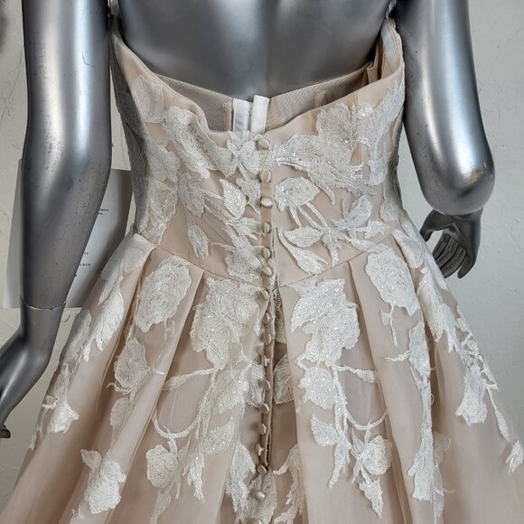 NWT~$1699~ALLURE BRIDAL~12~STRAPLESS CHAMPAGNE IVORY EMBELLISHED WEDDING DRESS - Picture 14 of 16